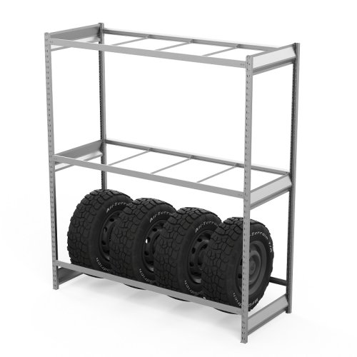 Стеллаж металлический грузовой СГ Ультра (2500х1800х500) 3 яруса, без настила, для шин, дисков, колес (СГУ 2518053бн)