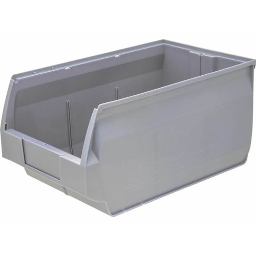 Пластиковый лоток для склада Venezia, серый, сплошной (500х310х250)