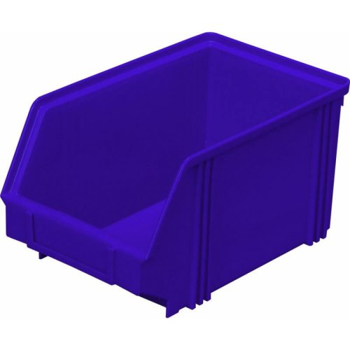 Пластиковый лоток для склада синий, сплошной (250х148х130)
