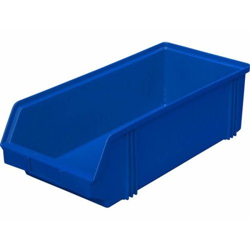 Пластиковый лоток для склада синий, сплошной (500х230х150)