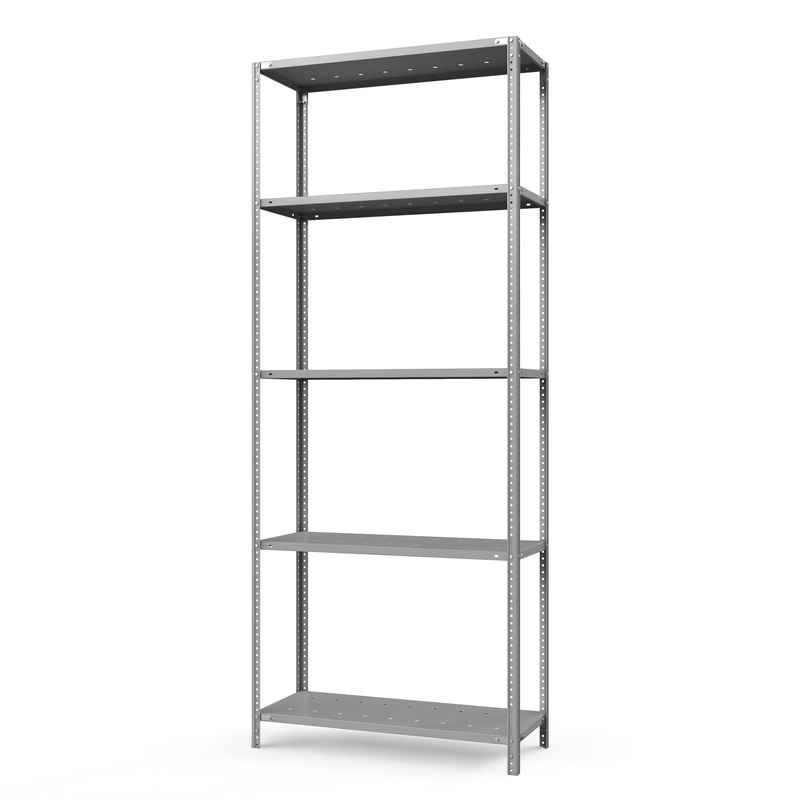 Стеллаж металлический ТС Лайт, 2500x1000x600 мм. Полки: 5 шт. металл перф.  (ТС 25100651)