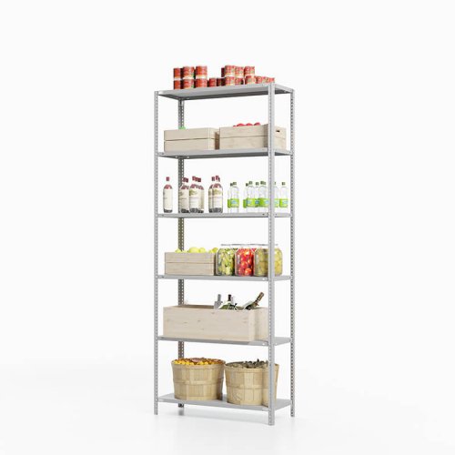 Стеллаж металлический для погреба ТС Лайт, 2000x1200x400 мм. Полки: 6 шт. металл (ТС 20120460)