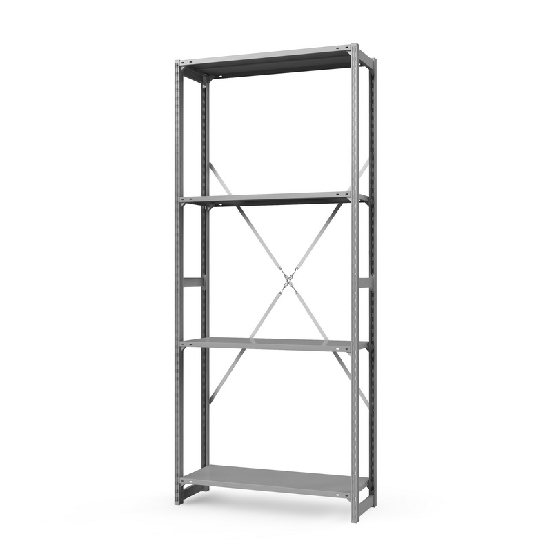 Стеллаж металлический ГТС Универсал, 2200x1200x400 мм. Полки: метал. перф. усил. 4 шт. (ТСУ 221204412)