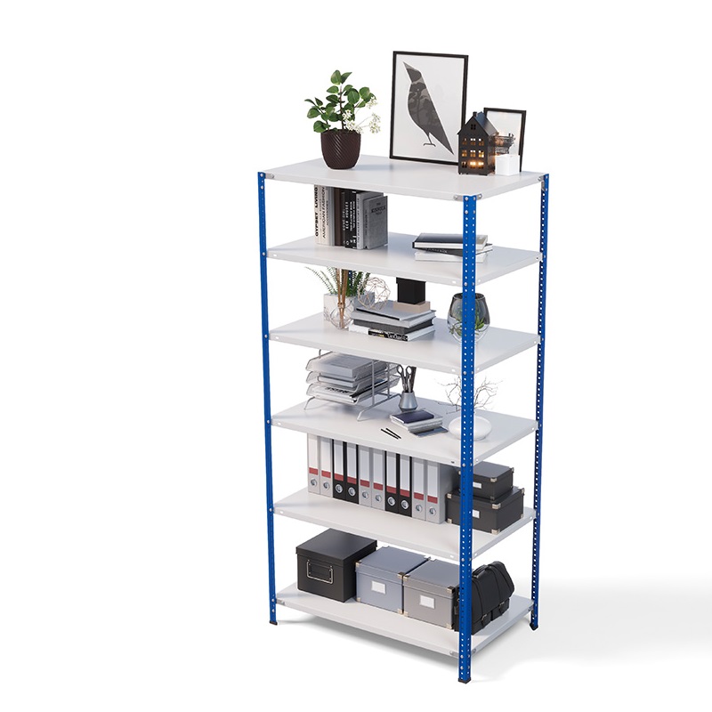 Стеллаж металлический ТС Лайт, синие стойки, 2200x1000x600 мм. Полки: 6 шт. металл (ТС 220100606с)