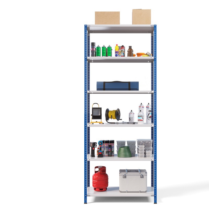 Стеллаж металлический ТС Лайт, синие стойки, 2500x1000x300 мм. Полки: 6 шт. металл (ТС 220100306с)