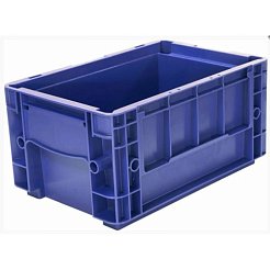 Пластиковый контейнер 3215 R-KLT синий, сплошной, 297х198х148