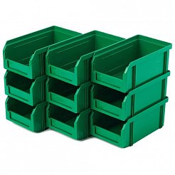 Пластиковый ящик V-1-К9-зеленый , 172х102х75мм, комплект 9 штук