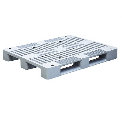 Поддон пластиковый IR 1210 P (п/э, 5000 кг, 1200x1000х150 мм, перфорированный, на 3-х полозьях, серый)