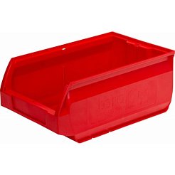 Пластиковый лоток для склада Milano, красный, сплошной (350х230х150)