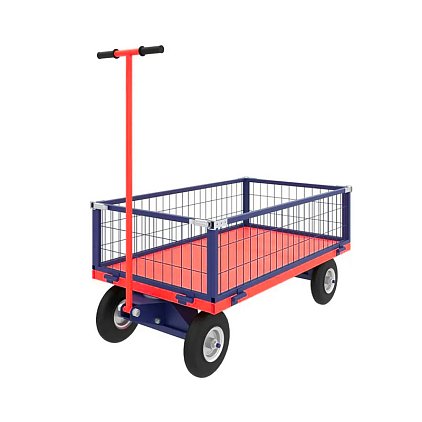 Тележка с поворотной осью ТПОБ 7 С (г/п 450 кг, 1400x800 мм, колеса литые 250 мм)