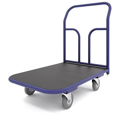 Тележка платформенная с резиновым покрытием ТПР 9 (500x1000 мм, колеса серая резина 160 мм)