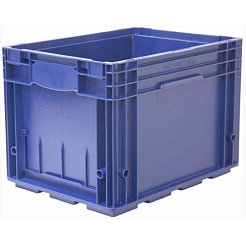Пластиковый контейнер 4329 R-KLT синий, сплошной 396х297х280